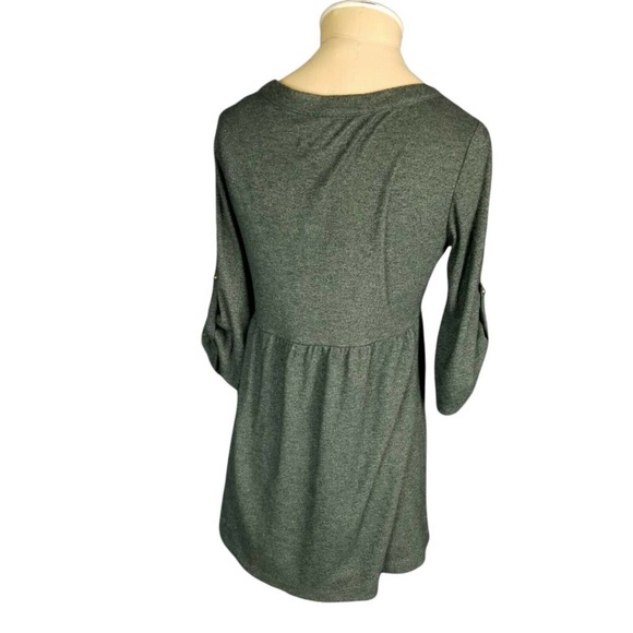 Ecote Women’s Flannel Knit Top Blouse Embellished Forest/Blue Green Size Small - Picture 3 of 3